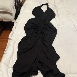 Zara Black Backless Halter Dress